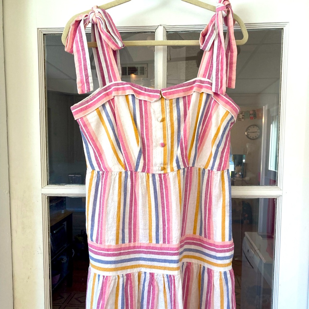 Gal Meets Glam Kim Multicolor Shoulder-Tie Dress
